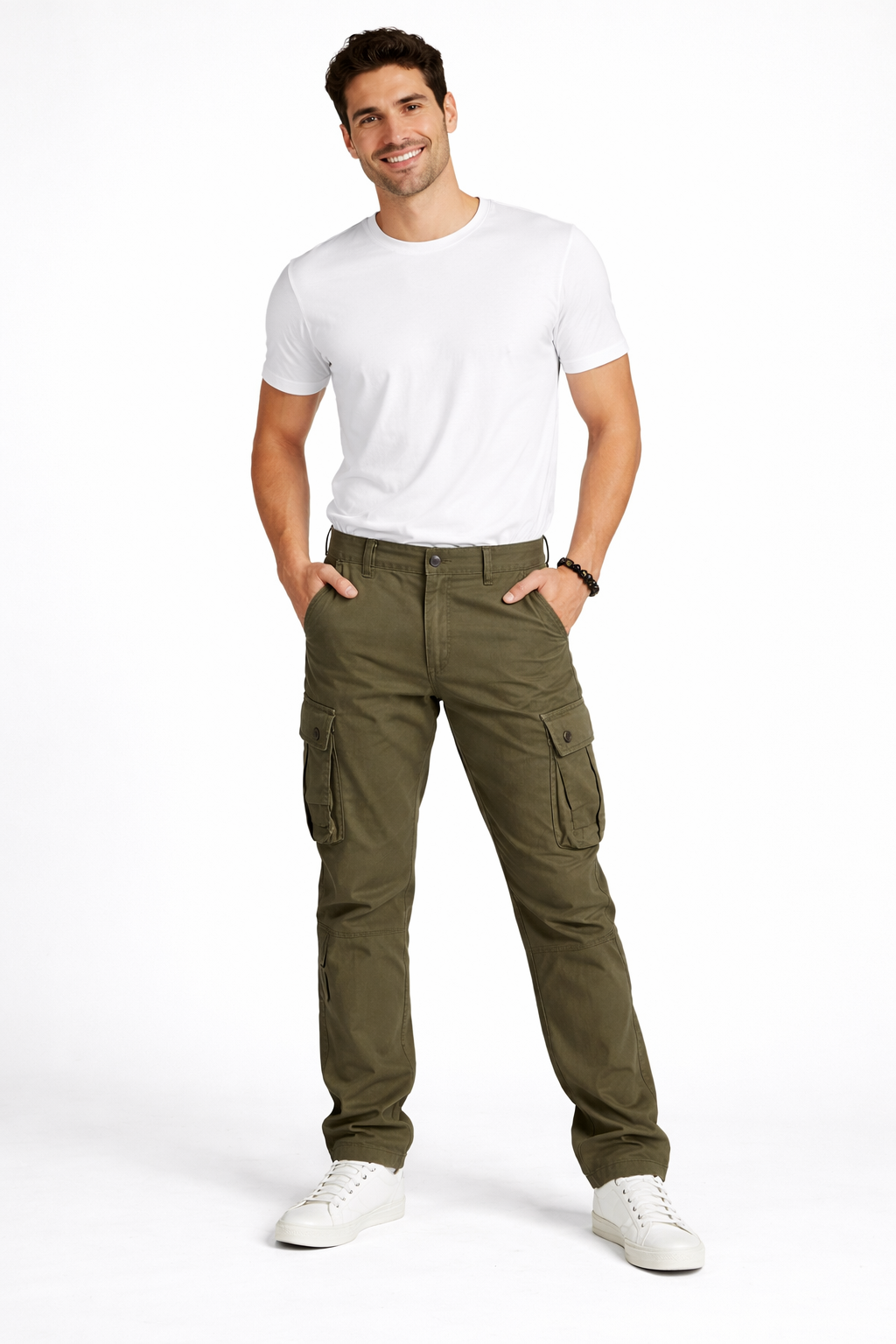 Tristan Men's Cargo Pants – Straight Fit in Breathable Cotton with Utility Pockets