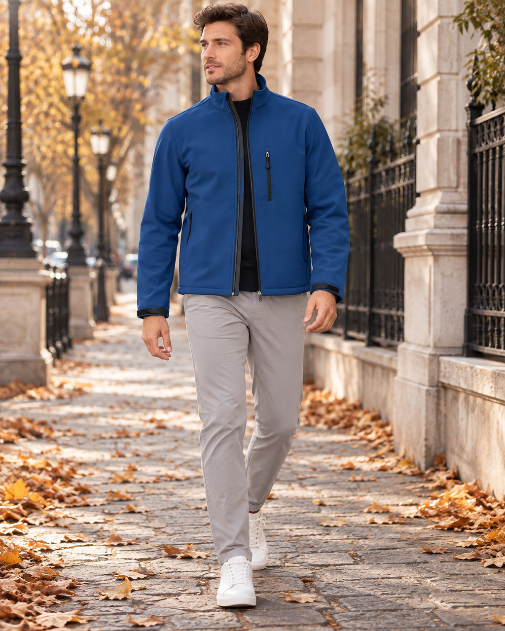 Ulric Veste Homme Softshell Déperlante – Intérieur Polaire et Poches à Fermeture Zip