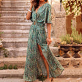 Océane Women's Long Dress – Elegant Flowy Wrap Dress for Spring & Summer