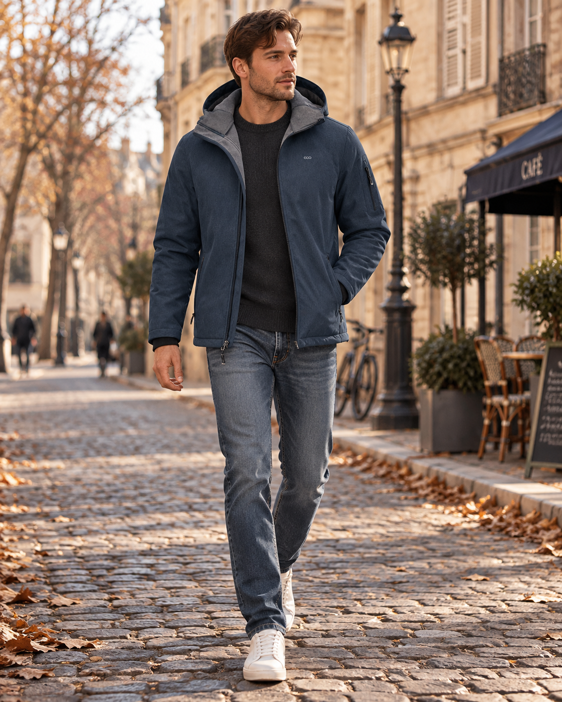 Edmund Veste Softshell Homme – Imperméable 8000 mm, Polaire, Capuche et 5 Poches
