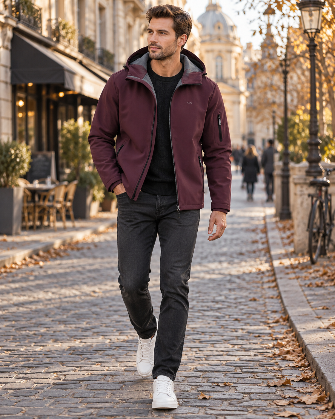 Edmund Veste Softshell Homme – Imperméable 8000 mm, Polaire, Capuche et 5 Poches