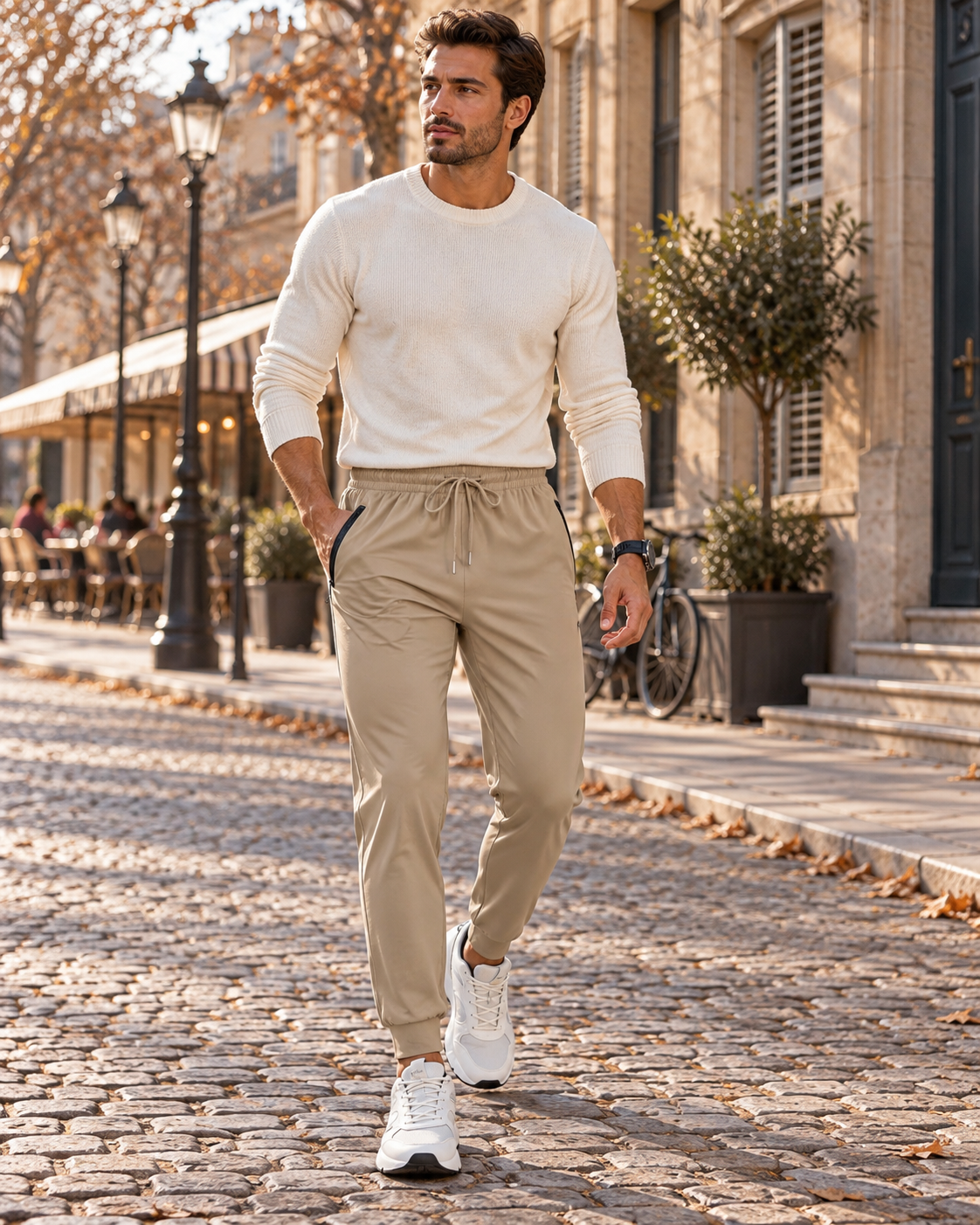Cole Jogging Homme – Coupe Fuselée, Tissu Extensible, Séchage Rapide & Poches Zippées