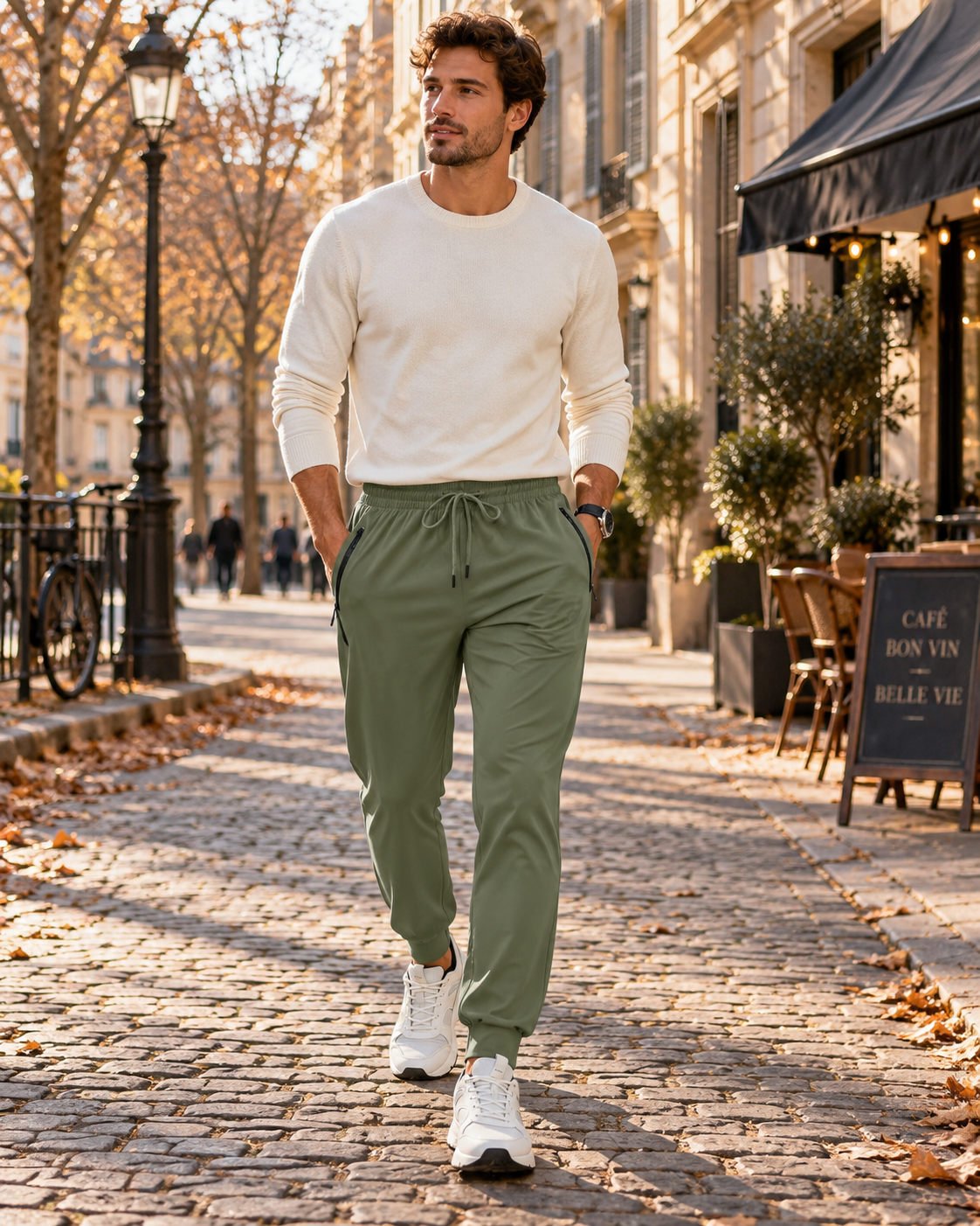 Cole Jogging Homme – Coupe Fuselée, Tissu Extensible, Séchage Rapide & Poches Zippées