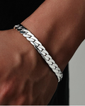 Bracciale Nolan Uomo – Bracciale Catena Cubana in Acciaio Inossidabile Stile Classico