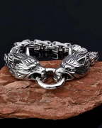 Bracciale Colton Uomo – Bracciale Lupo Viking in Acciaio Inossidabile Stile Celtico Bizantino