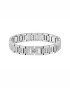 Beckett Men's Bracelet – Stainless Steel Bracelet with Piqué Pattern and Snap Closure