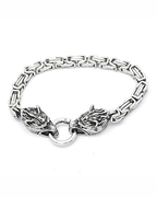 Bracciale Colton Uomo – Bracciale Lupo Viking in Acciaio Inossidabile Stile Celtico Bizantino