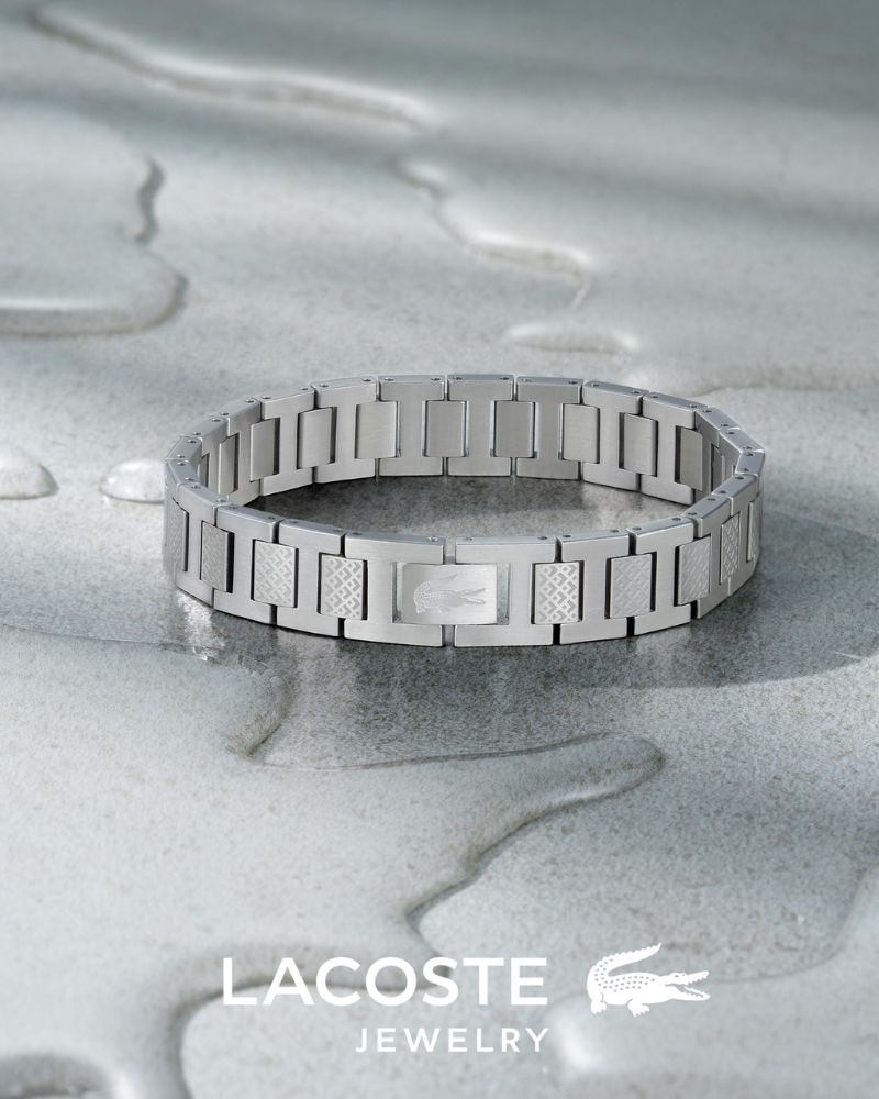Beckett Men's Bracelet – Stainless Steel Bracelet with Piqué Pattern and Snap Closure