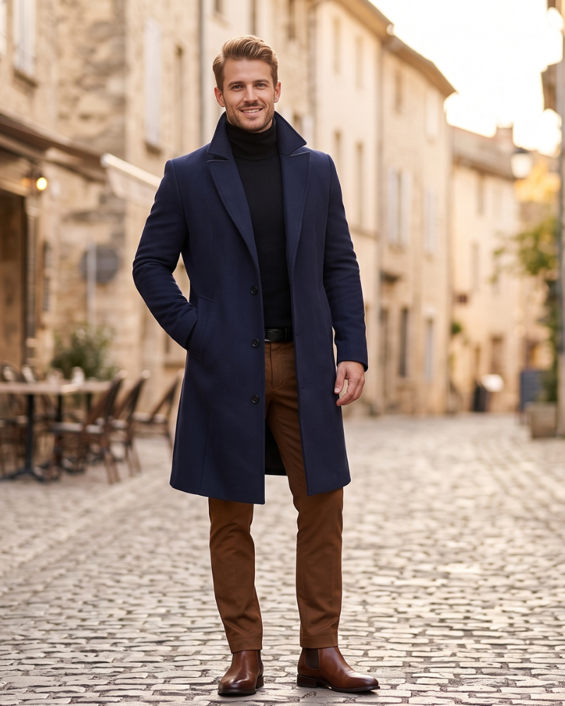 Arthur Cappotto Uomo in Lana – Cappotto Classico in Lana Calda con Taglio Elegante