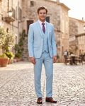 Matteo Traje de Hombre de 3 Piezas – Conjunto Elegante Ajustado con Tejido Transpirable para Bodas y Negocios