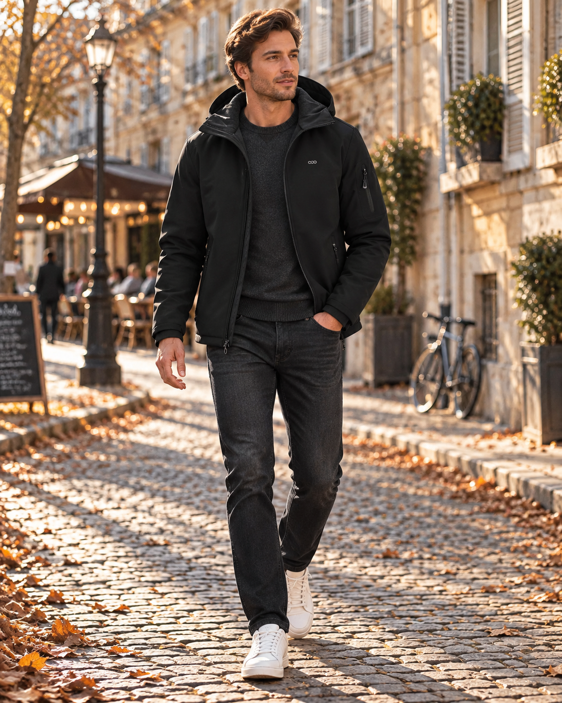 Edmund Veste Softshell Homme – Imperméable 8000 mm, Polaire, Capuche et 5 Poches
