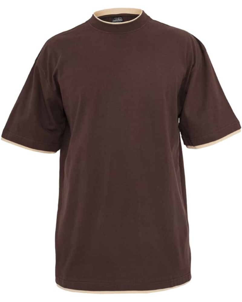 Colton T-Shirt Oversize Homme – Haut 100 % Coton à Empiècements Contrastés Col Rond
