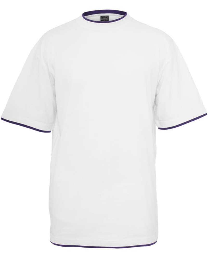 Camiseta Oversize Colton para Hombre – Parte Superior 100 % Algodón con Paneles en Contraste y Cuello Redondo