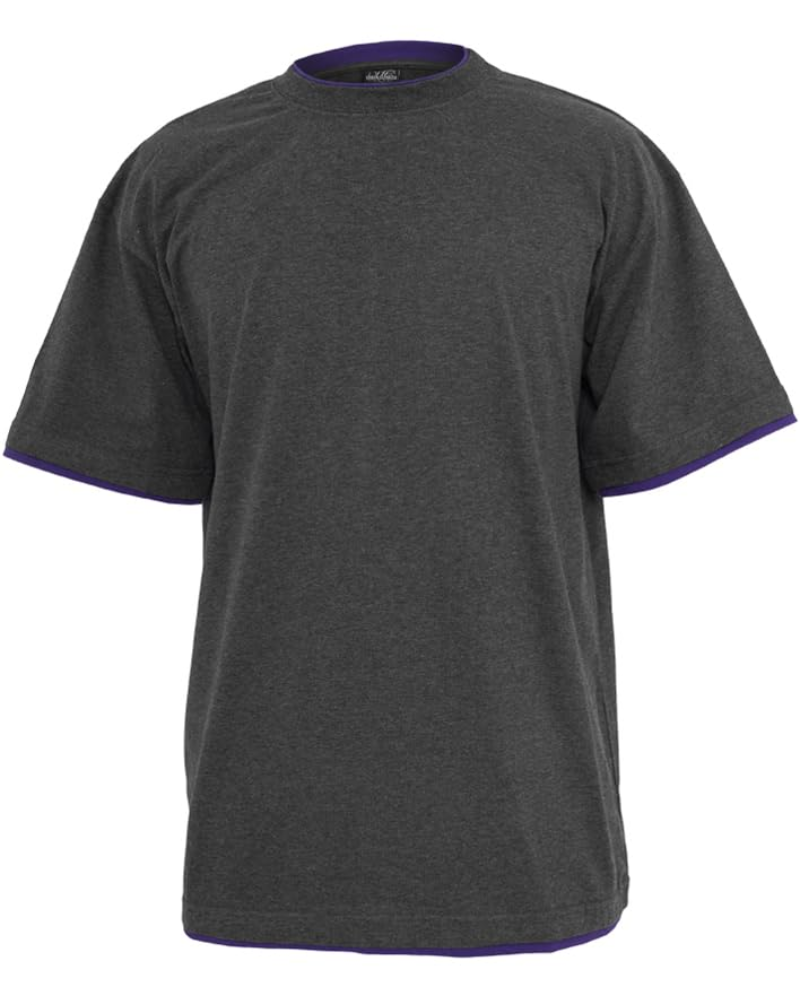 Colton T-Shirt Oversize Homme – Haut 100 % Coton à Empiècements Contrastés Col Rond