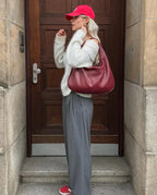Madison Sac à Main Tressé Femme – Sac Élégant en Cuir Végan avec Grand Compartiment et Fermeture Éclair