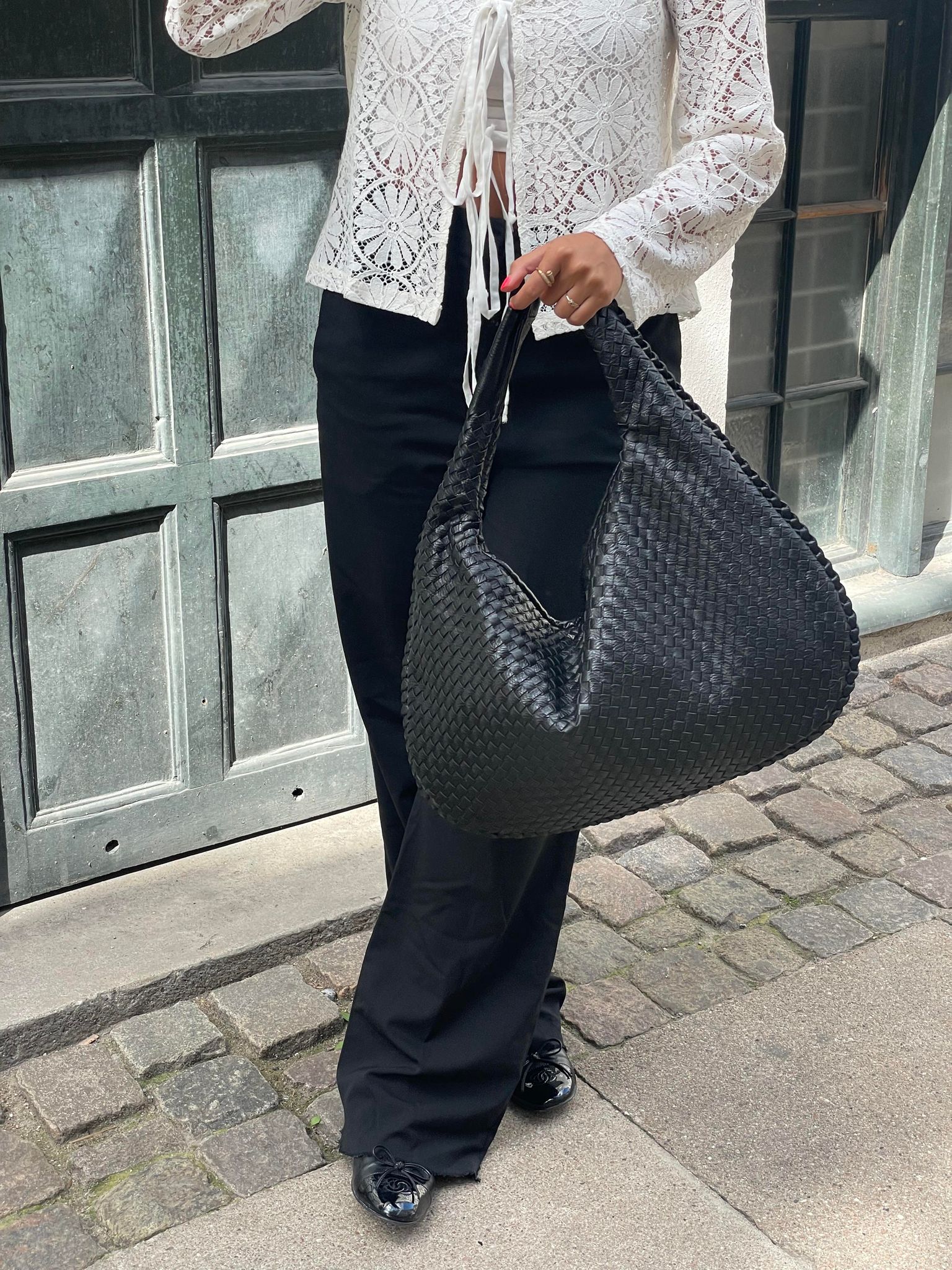 Madison Sac à Main Tressé Femme – Sac Élégant en Cuir Végan avec Grand Compartiment et Fermeture Éclair