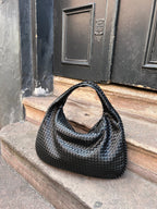Madison Sac à Main Tressé Femme – Sac Élégant en Cuir Végan avec Grand Compartiment et Fermeture Éclair
