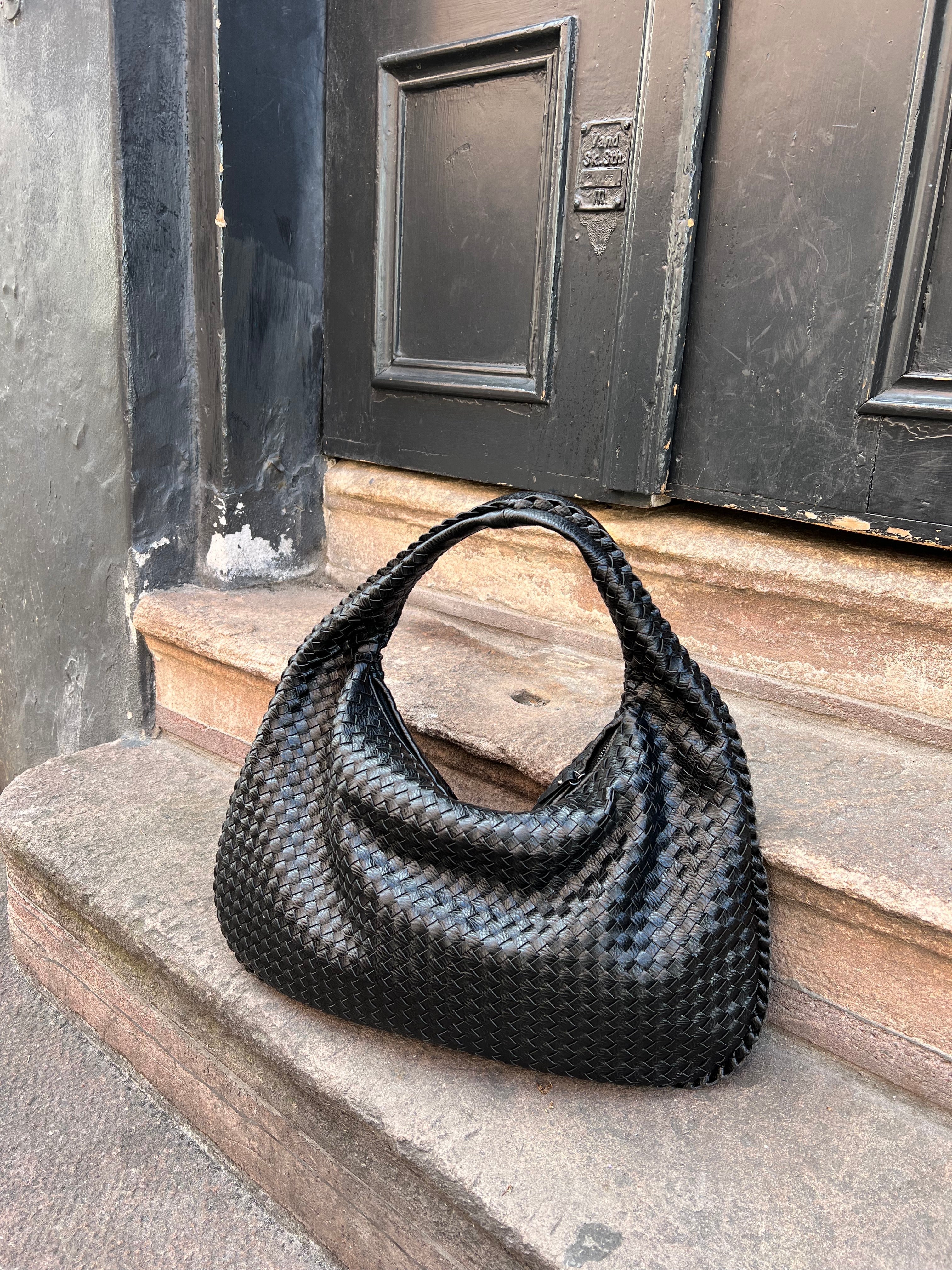 Madison Sac à Main Tressé Femme – Sac Élégant en Cuir Végan avec Grand Compartiment et Fermeture Éclair
