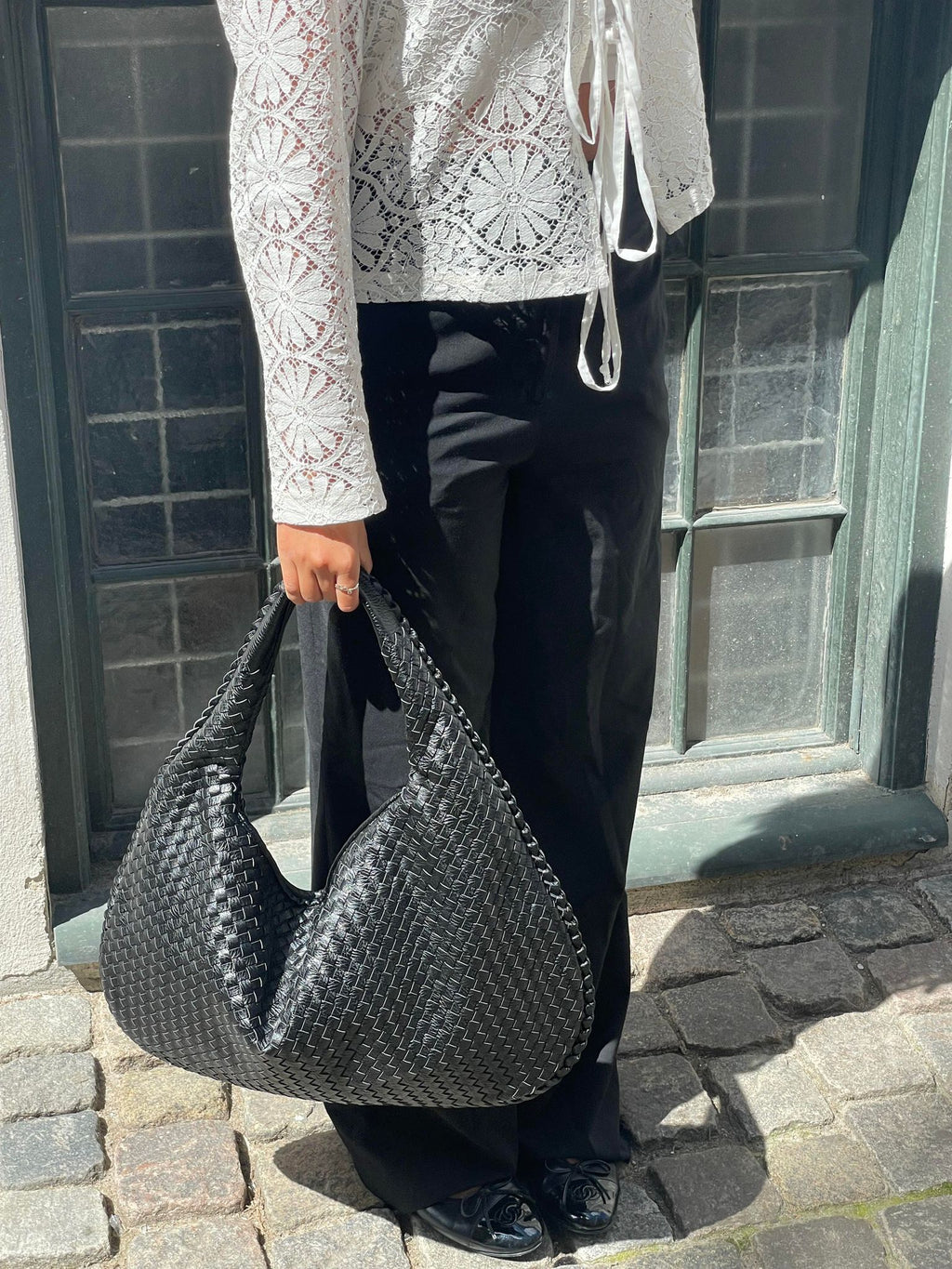 Madison Sac à Main Tressé Femme – Sac Élégant en Cuir Végan avec Grand Compartiment et Fermeture Éclair