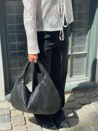 Madison Sac à Main Tressé Femme – Sac Élégant en Cuir Végan avec Grand Compartiment et Fermeture Éclair
