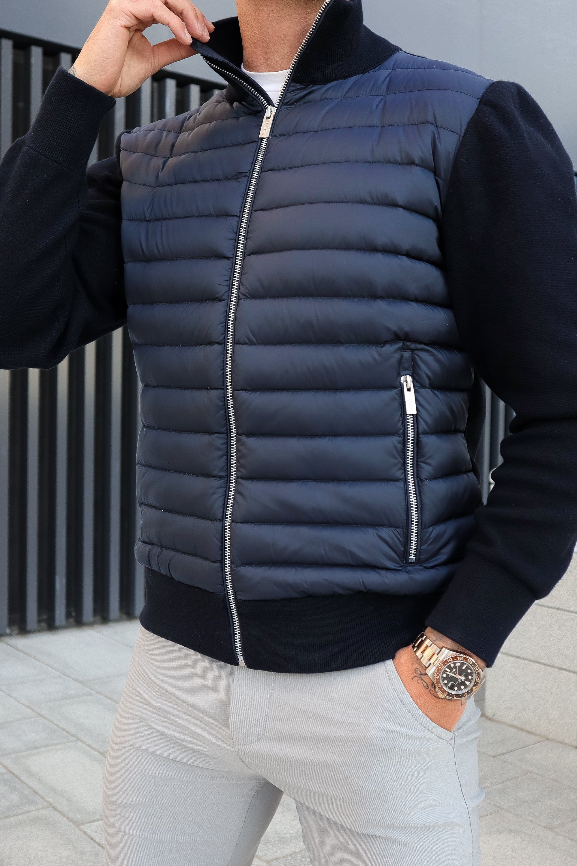 Nathan Veste Hybride Homme – Veste Matelassée à Zip avec Coupe Ajustée et Style Moderne