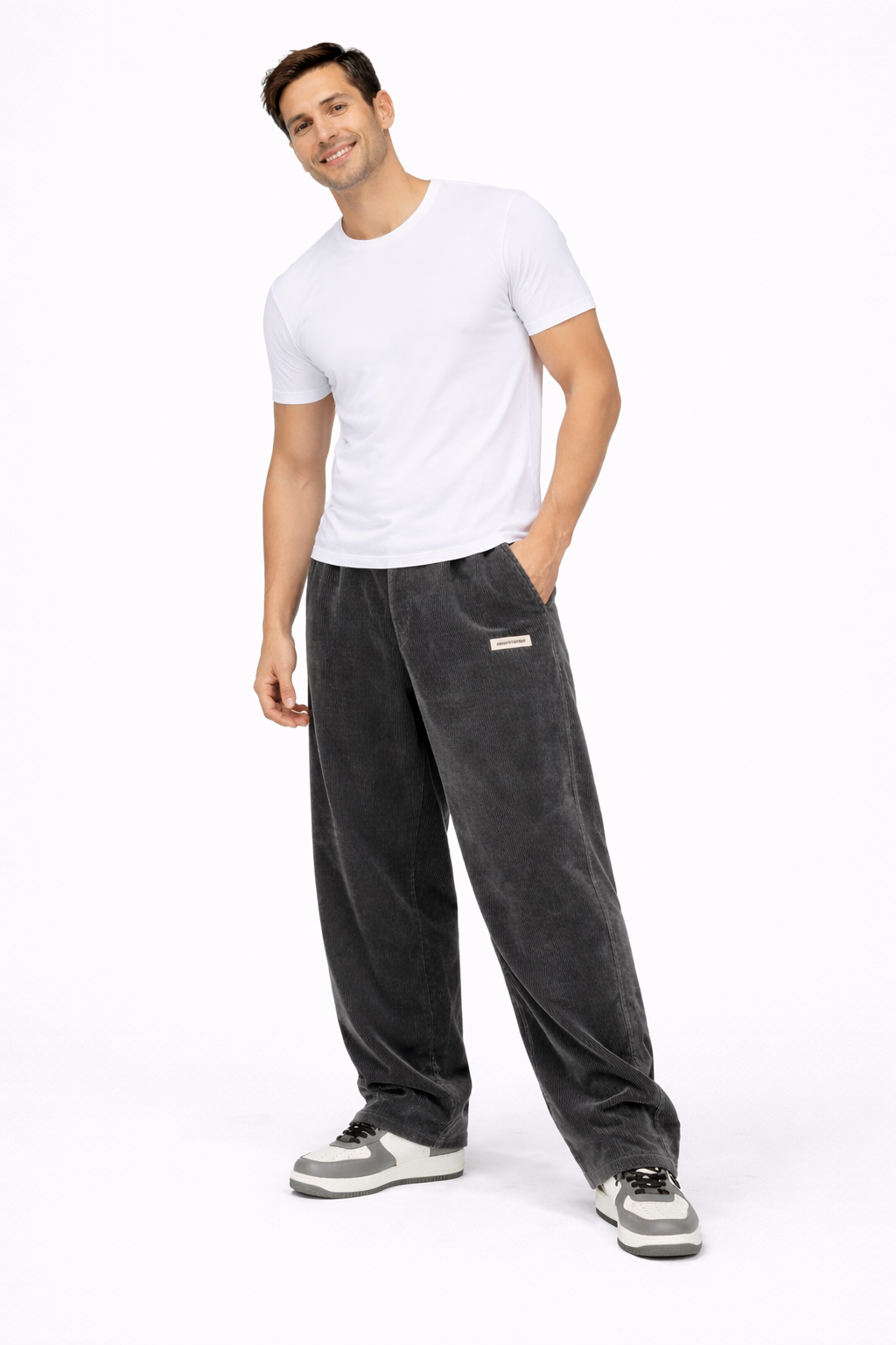 Parker Men's Corduroy Loose Fit Trousers – Relaxed Straight Leg & Modern Streetwear Style