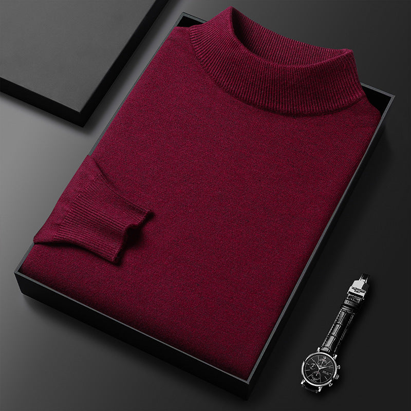 Andrew Men's Winter Sweater – Warm Knitted Sweater with Mock Neck and Stylish Fit