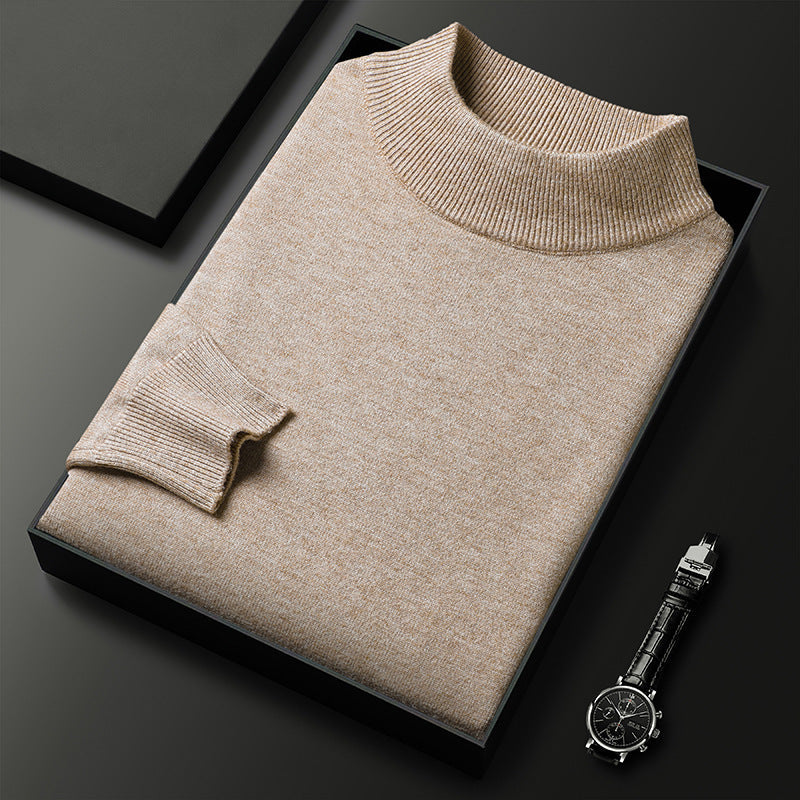 Andrew Men's Winter Sweater – Warm Knitted Sweater with Mock Neck and Stylish Fit