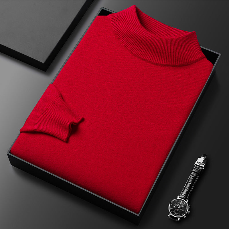 Andrew Men's Winter Sweater – Warm Knitted Sweater with Mock Neck and Stylish Fit