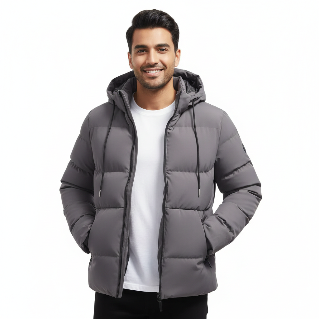 Lucas Parka Homme – Veste d’Hiver Imperméable Matelassée avec Capuche & Coupe Confortable