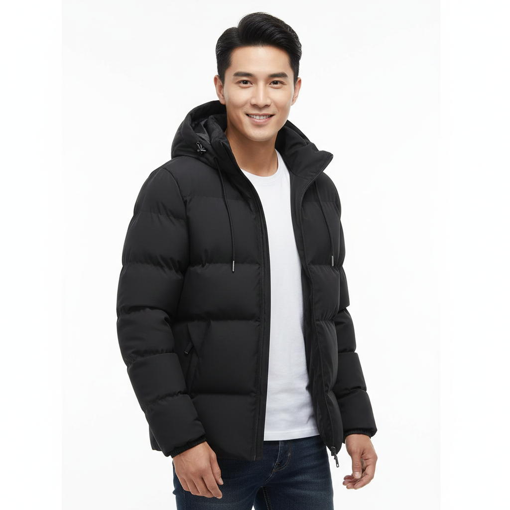 Lucas Parka Homme – Veste d’Hiver Imperméable Matelassée avec Capuche & Coupe Confortable