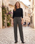 Sydney Pants Women’s – High-Waisted Straight Leg Pants with Pockets and Elastic Waist