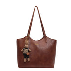 Valérie Borsa Shopper Donna Vintage – Grande Borsa in Pelle Vegana con Ciondolo Rimovibile