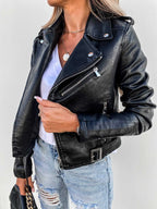 Chaqueta Amanda para mujer - Chaqueta de cuero elegante y atemporal con un estilo chic moderno
