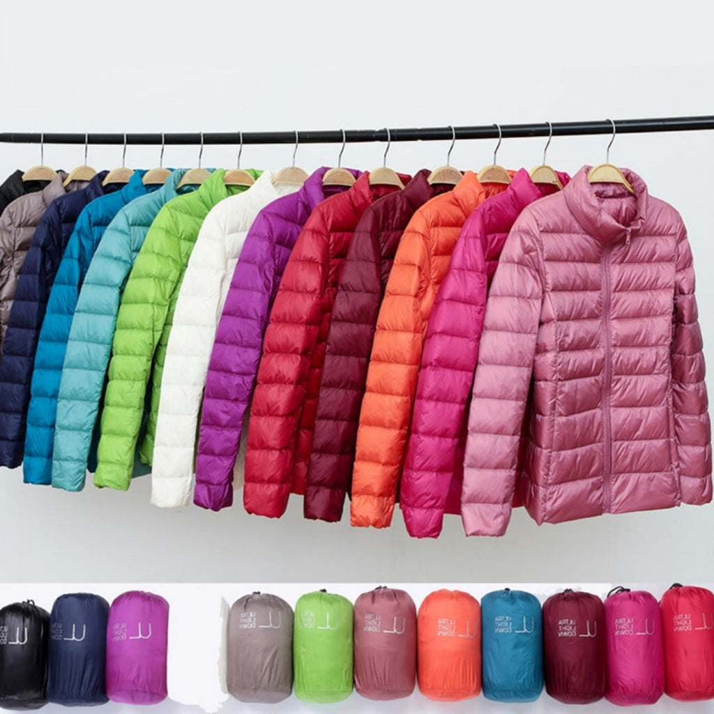 Rachel Women's Jacket – Ultra-Lightweight Waterproof Down Jacket with Stand-Up Collar and Storage Pouch
