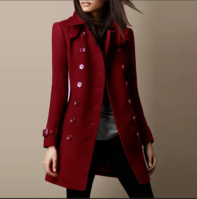 Pauline Wool Coat for Women – Elegant Long Coat with a Modern Cut & Timeless Style