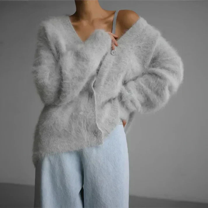 Madeline Cardigan Femme en Cachemire – Cardigan Ample 100 % Cachemire Doux et Élégant
