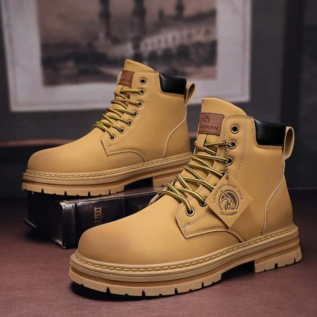 Julien Bottes Homme à Lacets – Chaussures en Cuir Antidérapantes avec Confort Durable