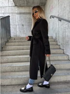 Victoria Cappotto Lungo Donna – Trench Elegante con Cintura e Fodera Calda per l'Inverno
