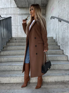 Victoria Cappotto Lungo Donna – Trench Elegante con Cintura e Fodera Calda per l'Inverno