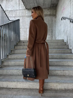 Victoria Cappotto Lungo Donna – Trench Elegante con Cintura e Fodera Calda per l'Inverno