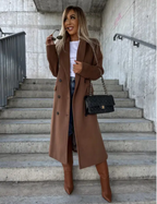 Victoria Cappotto Lungo Donna – Trench Elegante con Cintura e Fodera Calda per l'Inverno