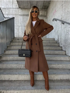 Victoria Cappotto Lungo Donna – Trench Elegante con Cintura e Fodera Calda per l'Inverno