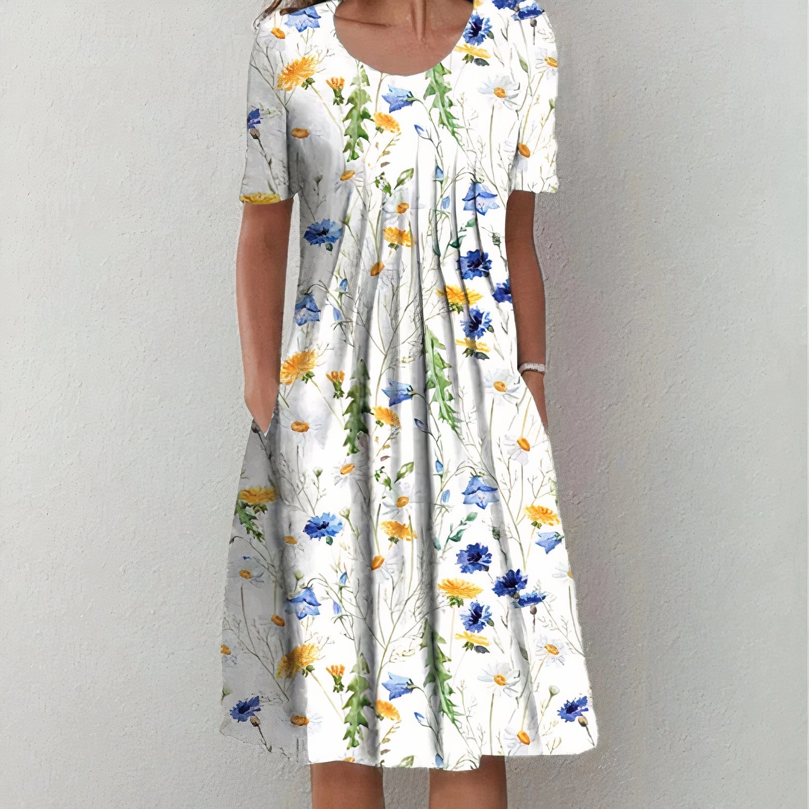 Nicole Robe d'Été Femme – Robe Élégante en Coton Respirant avec Coupe Fluide Intemporelle