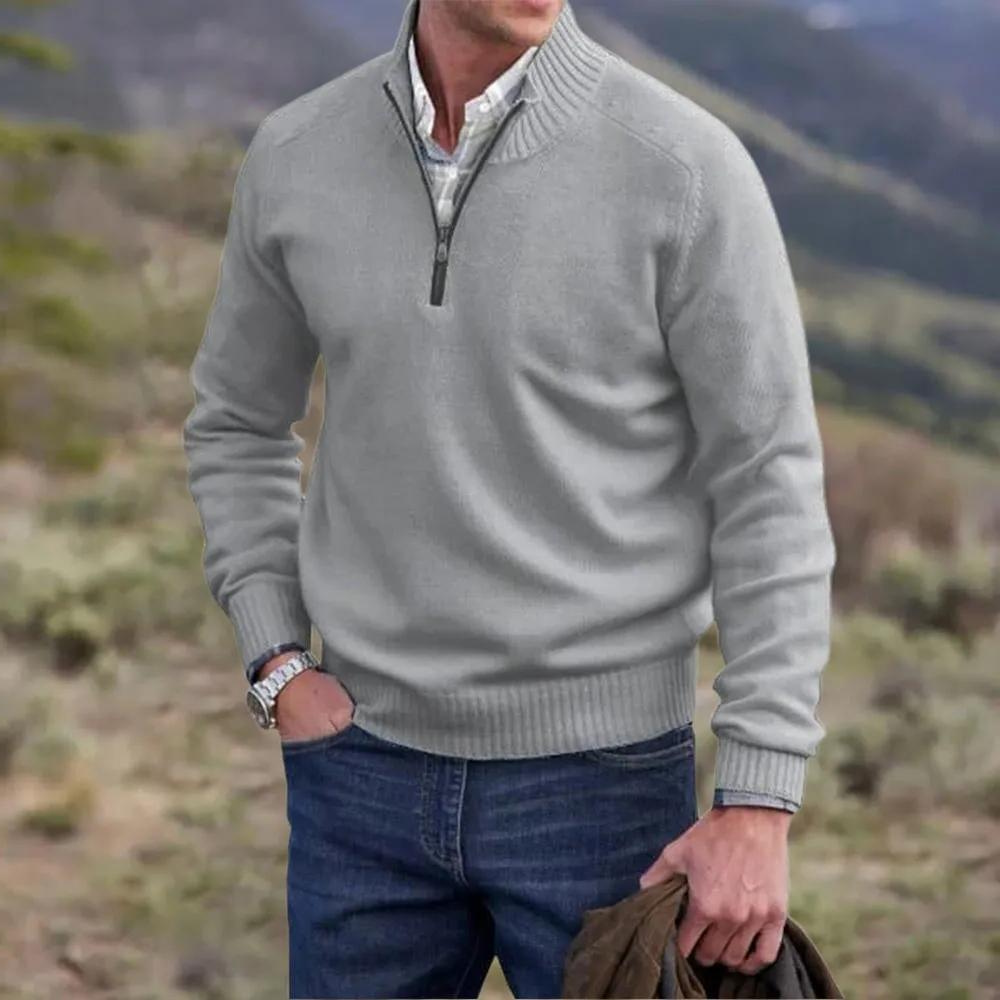 Jack Men's Jumper – Half-Zip Soft Knit Jumper with Stand-Up Collar and Modern Fit