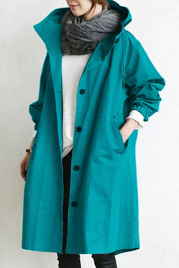 Rebecca Manteau de Pluie Femme – Imperméable Urbain avec Capuche Oversize et Tissu Respirant