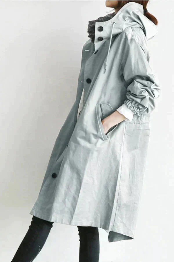 Rebecca Manteau de Pluie Femme – Imperméable Urbain avec Capuche Oversize et Tissu Respirant