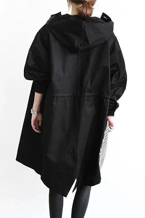 Rebecca Women's Raincoat – Urban Rain Jacket with Oversized Hood and Breathable Fabric