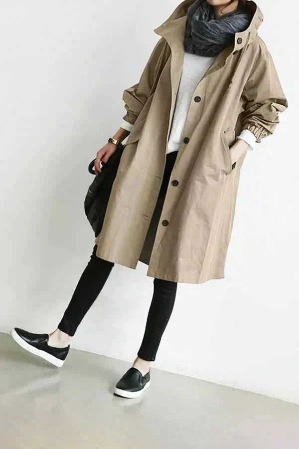 Rebecca Manteau de Pluie Femme – Imperméable Urbain avec Capuche Oversize et Tissu Respirant