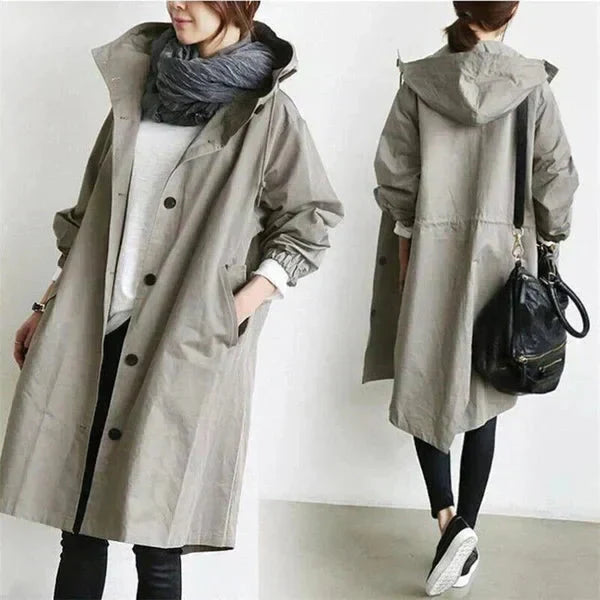 Rebecca Manteau de Pluie Femme – Imperméable Urbain avec Capuche Oversize et Tissu Respirant